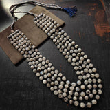 REAL SEMI PRECIOUS STONE FIVE LAYER STRING