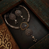 REAL SILVER PLATED SEMI PRECIOUS STONE NECKLACE WITH EARRINGS
