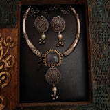 REAL SILVER PLATED SEMI PRECIOUS STONE NECKLACE WITH EARRINGS