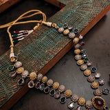 REAL SILVER PLATED SEMI PRECIOUS STONE NECKLACE WITH EARRINGS
