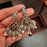 REAL SILVER PLATED SEMI PRECIOUS STONE NECKLACE WITH EARRINGS