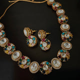 NAVRATNA POLKI STATEMENT CHOKER SET