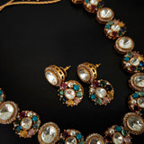 NAVRATNA POLKI STATEMENT CHOKER SET
