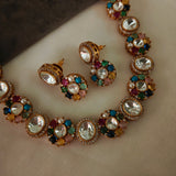 NAVRATNA POLKI STATEMENT CHOKER SET