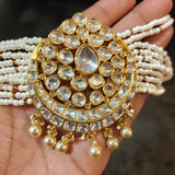 HANDCRAFTED MULTI-STRAND MOSSAONITE STONE CHOKER SET