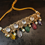 HANDCRAFTED MULTI-GEMSTONE POLKI KUNDAN CHOKER SET