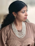 CLASSIC REAL MOONSTONE 5-STRAND ELEGANT NECKLACE