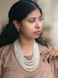 CLASSIC REAL MOONSTONE 5-STRAND ELEGANT NECKLACE