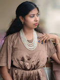 CLASSIC REAL MOONSTONE 5-STRAND ELEGANT NECKLACE
