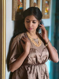 CLASSIC YELLOW JADE 3-STRAND ELEGANT NECKLACE
