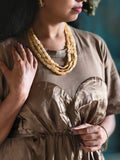 CLASSIC YELLOW JADE 3-STRAND ELEGANT NECKLACE