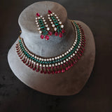 CZ STONE STATEMENT CHOKER WITH EARRINGS