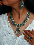 EXCLUSIVE REAL LABRADORITE NECKLACE WITH EARRINGS