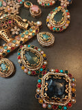 STATEMENT ELEPHANT DESIGNER SEMI PRECIOUS STONE NECKLACE WITH EARRINGS
