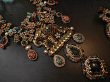 STATEMENT ELEPHANT DESIGNER SEMI PRECIOUS STONE NECKLACE WITH EARRINGS