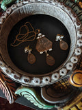 EXCLUSIVE CARVED MOONSTONE KUNDAN DROP PENDANT SET