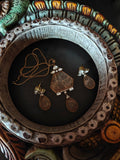 EXCLUSIVE CARVED MOONSTONE KUNDAN DROP PENDANT SET