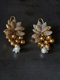 Classic CZ Floral Pendant Set with Pearl Drops