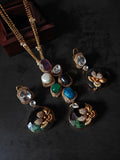 Exquisite Multi-Colour Semi-Precious Stone Pendant Set
