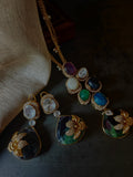 Exquisite Multi-Colour Semi-Precious Stone Pendant Set