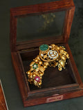 SEMI PRECIOUS AND KUNDAN ADJUSTABLE BANGLE