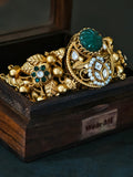 SEMI PRECIOUS AND KUNDAN ADJUSTABLE BANGLE