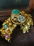 SEMI PRECIOUS AND KUNDAN ADJUSTABLE BANGLE
