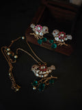 BEAUTIFUL BIRD SET IN KUNDAN AND CZ STONE