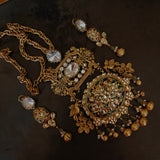 ROYAL HERITAGE KUNDAN MEENAKARI STATEMENT PENDANT SET