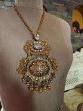 ROYAL HERITAGE KUNDAN MEENAKARI STATEMENT PENDANT SET