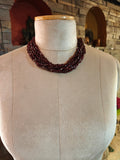 MULTI-STRAND GARNET BEADED CHOKER NECKLACE