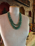 REAL GREEN STRAWBERRY MELON MULTI-STRAND NATURAL STONE NECKLACE