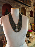REAL EMERALD GREEN MULTI-STRAND NATURAL STONE NECKLACE