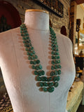 REAL GREEN STRAWBERRY MELON MULTI-STRAND NATURAL STONE NECKLACE