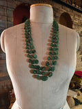 REAL GREEN STRAWBERRY MELON MULTI-STRAND NATURAL STONE NECKLACE