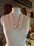 ROSE QUARTZ MULTI-STRAND NATURAL STONE NECKLACE
