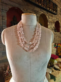 ROSE QUARTZ MULTI-STRAND NATURAL STONE NECKLACE