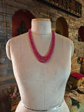 RUBY PINK MULTI-STRAND NATURAL STONE NECKLACE