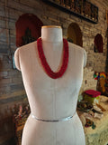 RUBY RED MULTI-STRAND NATURAL STONE NECKLACE