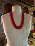 RUBY RED MULTI-STRAND NATURAL STONE NECKLACE