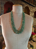REAL GREEN STRAWBERRY MELON MULTI-STRAND NATURAL STONE NECKLACE