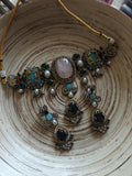 MULTI-SEMI PRECIOUS STONE STATEMENT CHOKER SET