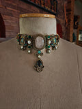 MULTI-SEMI PRECIOUS STONE STATEMENT CHOKER SET