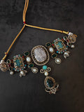 MULTI-SEMI PRECIOUS STONE STATEMENT CHOKER SET