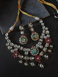 EXQUISITE POLKI KUNDAN FLORAL CHOKER SET