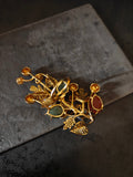 CARVED STONE BOTANICAL STATEMENT RING