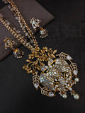 PEACOCK MOTHER OF PEARL STATEMENT PENDANT NECKLACE SET