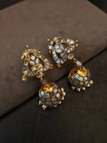 PEACOCK MOTHER OF PEARL STATEMENT PENDANT NECKLACE SET