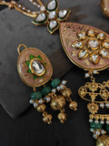 BLUSH PINK KUNDAN PENDANT NECKLACE SET