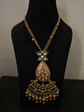 BLUSH PINK KUNDAN PENDANT NECKLACE SET